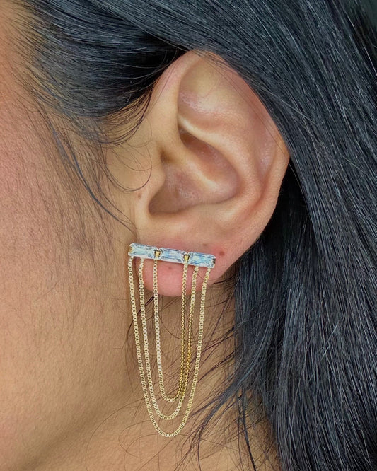 BAGUETTE DROP EARRINGS